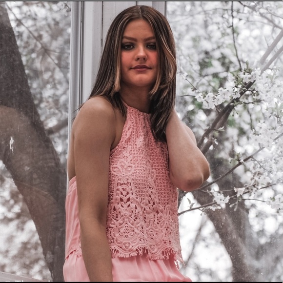 Pink Crotchet Halter Maxi - Picture 4 of 8